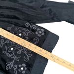 White Stag White‎ Stag Black Velvet Embroidered Button Down Top Size M 8/10 Whimsigoth NEW Photo 9