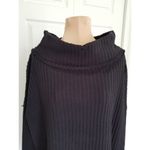 Free People  Juicy Long Sleeve Black Waffle Knit Cowl Neck Size XS Photo 2