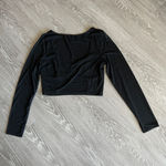 H&M  Crop Top Womens Teens Medium Divided Long Sleeve Black Photo 8