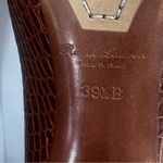 RALPH LAUREN Purple Label Celia Brown Embossed Leather Pumps ITALY 39.5 Size 8.5 Photo 2