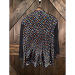 VTG 80s C.M. Shapes Black Colorful Rainbow Polka Dots Blouse Sheer Arms Women's Size undefined Photo 4