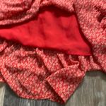 Hayden Smocked Ruffle Red Floral Midi Dress Medium Cottagecore Boho Silk Fall Photo 2