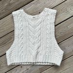 Free People  Women's Sleeveless Sweater Vest Color Ivory Size L. NEW Photo 0