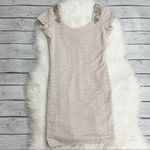 Free People  Tan / Cream Embellished Low Back Dress Photo 3