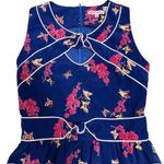Trollied Dolly Brilliant Blue Dress Floral Butterfly Print Sleeveless Party Sz M Size M Photo 2