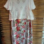 Zoey & Beth M Boho Crocheted Crop Jacket Dress Red Size M Photo 2