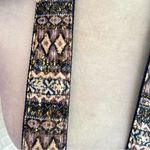 None Belt Southwestern Aztec Print Gold Sequin Blue Brown Belt M Photo 10