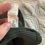 Aerie Rebel Tie One-Shoulder Ribbed Crop Tank Top Dark Green Knit Size Medium Photo 3