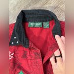 VTG Lemon Grass Festive Embroidered Red Snowman Button Photo 4