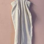 Vintage Cream & Light Tan Striped Suspender Midi Dress Size S GUC Photo 2
