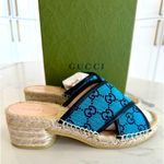 Gucci Multicolor GG Supreme Espadrille Sandals Photo 3