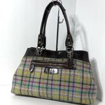 Coach Penelope Tattersall Colorful Plaid Wool Shoulder Bag Purse Photo 0