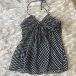 Love Tease Black and white Polka Dot Ruffled Halter Style Top Size Medium Photo 0