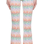 Marco Rambaldi Multicolor Heart Flare Knit Pants Small White Photo 0