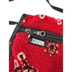 Vintage Tsunami Red Floral Wool Crossbody Bag With Black Trim & Zipper Closure Red Photo 2