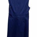 Escada Sleeveless Sheath Dress V Neck Navy Blue Size 44 Photo 8
