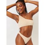 frankie's bikinis  Barb White Terry One Shoulder Top and Bottoms Photo 1