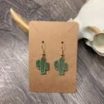 Handmade Western Style Earrings Green Photo 0