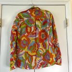 Sezane Tomboy Seventies Shirt Multi Red Green Button Front Size 32 XS Photo 4