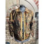 Jacket windbreaker floral mustard rust green 1980s Yellow Size XL Photo 7