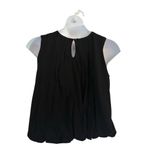 Madewell  Women's Sleeveless Crewneck Pleated Bubble Top Cotton Black Medium NEW Photo 4
