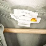 C&C California | Lyocell Collared Shirt Dress Olive Green Sleeveless | Small Photo 4