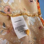 Idyllwind Mustard Yellow Long Sleeve Floral Button-Front Plunge Blouse Size XS Photo 5