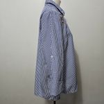 Roommates  Blue Striped Button-Down with Floral Embroidery Size Large Photo 2