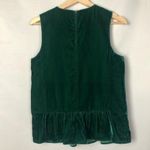 J.Crew Emerald Green Velvet Peplum Tank Top 2 Photo 2