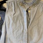 J.Crew Crystal Collar Sleeves Jean Shirt Photo 5