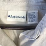 Appleseed's Women's‎ Linen Blend Button Down Shirt Floral Embroidered Beige 14M Tan Size 14 Photo 2