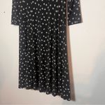 Ralph Lauren Lauren Dress Empire Waist V Neck Size 12 Black White Geo Print Midi Photo 5