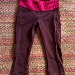 Lululemon MAROON RUNNING REFLECTIVE MESH CROP LEGGINGS Photo 0
