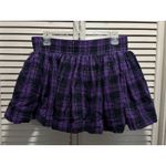 PINK - Victoria's Secret  Mini Skirt Plaid Purple/Black Size Large Logo Lined Pocket Photo 5