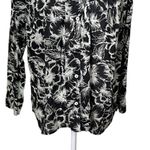 Mille Florian Top NWT Button Front Floral Blouse in Black Hibiscus Women’s XS Photo 3