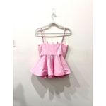 No Pise La Grama Flower Sleeveless Dreamy Top Khaki Pink Stripes Women's Size S Photo 3