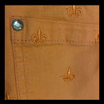 Code Blue Fleur De Lis orange/peach jean style golfer shorts size 6 Photo 4