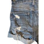 American Eagle  Blue Distressed Ripped Hi-Rise Shortie Cuffed Shorts Women Sz 0 Photo 8