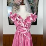 Darling Vintage 1970s Pink Taffeta Southern Belle Gown! Size 10 Photo 2