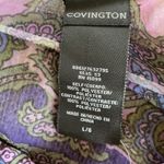 Covington   Sheer Paisley Print 2 PIECE CHIFFON Layered Boho‎ Top L Purple Photo 11