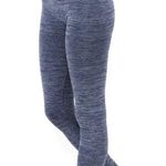 Yelete Heather Blue Lined Elastic High Waist Leggings  Small Photo 0