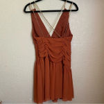 AIIFOS Emily Mini Dress from Revolve size 4 burnt‎ orange chain pleated Photo 7