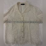Cut Loose Elegant Quiet Luxury Old Money Cream Lace Mesh Button Photo 5
