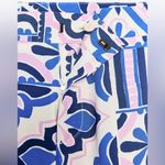 ZARA  PRINTED PALAZZO PANTS Blue & Pink Patterned Wide Leg Size M NEW Photo 8