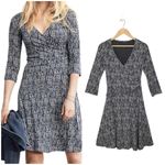 Garnet Hill Brianna Surplice Soft Jersey Knit Faux Wrap Lined Dress Navy S Photo 9