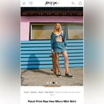 Nasty Gal  Blue Denim Patch Print Raw Hem Micro‎ Mini Skirt Photo 9