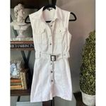 Area Stars Dress Women's Small White Denim Shirt Collared Snap Button Mini Photo 5