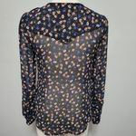 Candie's  black ditsy floral sheer blouse size small Photo 4