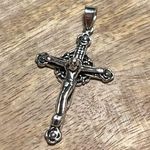 Sterling Silver Crucifix of Jesus Religious 925  Pendant Photo 0