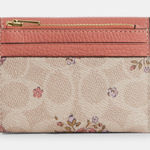 Coach  Card Holder Wallet In Signature Canvas with Floral Print Photo 0